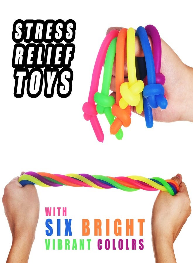 Rtinsd String Noodles Toys Large 12 pcs Stress Stretchy Strings Toys for Kids Fosters Creativity and Focus Relief for Adults Improve Concentration for School Holiday Classroom Gift - Image 3